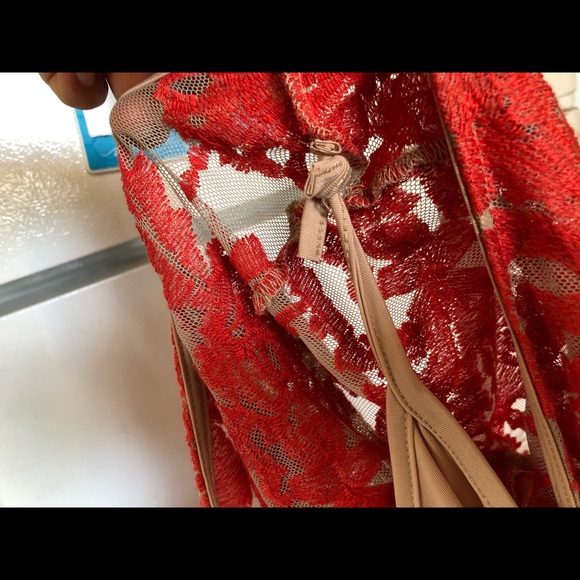 For Love & Lemons Red San Marco Lace Midi Dress S - Picture 16 of 16